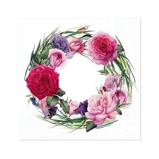 Serwetki papierowe 3-warstwowe Gorgeous Wreath, składane 1/4, 33 x 33 cm 20 szt.