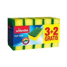 Gąbka do Zmywania Vileda Tip Top 9,5x7cm Zestaw 5 sztuk Żółta
