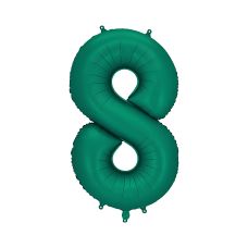 Balon foliowy cyfra ''8'' satynowy, butelkowa zieleń, 86cm