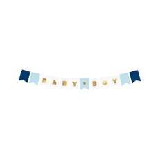 Baner Dekoracyjny Baby Boy Mix Kolorów Złoty Napis 15 x 160 cm