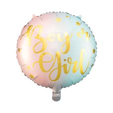 Balon Foliowy Boy or Girl Złoty Nadruk 35cm Mix Kolorów