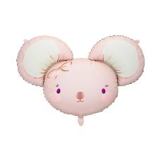 Balon Foliowy Myszka Jasny Różowy, 75x46 cm, do Powietrza lub Helu