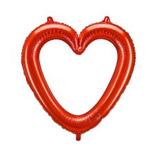 Balon Foliowy Serce Ramka Czerwony 86x83.5 cm do Powietrza