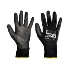 Rękawice montażowe Evolution Black poliestrowe z powłoką poliuretanową rozmiar 9