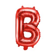 Balon Foliowy Litera "B" Czerwony 35 cm do Powietrza