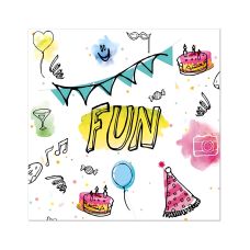 Serwetki papierowe trzywarstwowe wzór Fun 1/4 składane 33 x 33 cm 20 sztuk