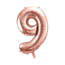Balon Foliowy Cyfra 9 Różowe Złoto 86cm