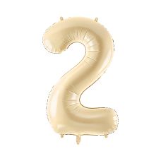 Balon foliowy Cyfra "2" 72cm Beżowy