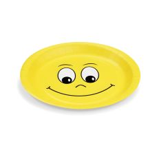 Talerz papierowy okrągły z wzorem Smile średnica 23 cm opakowanie 10 sztuk