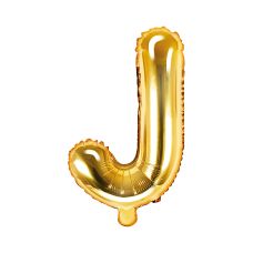 Balon Foliowy Litera J Złoty 35cm do Pompowania Powietrzem