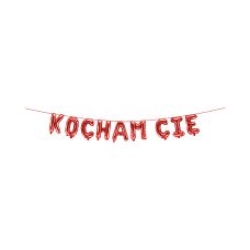 Balon Foliowy Kocham Cię Metalizowany Czerwony 240x35 cm