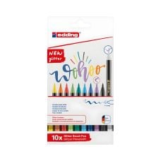 Pisak z końcówką pędzelkowatą Edding E-1340, 1-6 mm, 10 szt. mix brokatowych