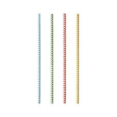 Słomki papierowe kolorowe wzór Zig Zag długość 200 mm średnica 6 mm opakowanie 25 sztuk