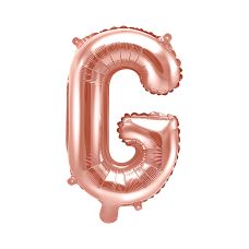 Balon Foliowy Litera "G" Różowe Złoto 35cm