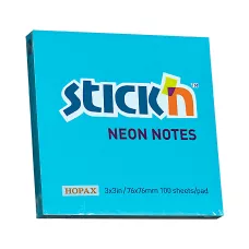 Notes Samoprzylepny 76x76 mm Niebieski Neon 100 Kartek