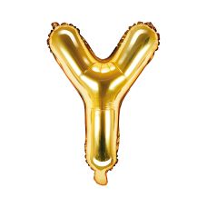 Balon Foliowy Litera Y Złoty 35cm do Powietrza