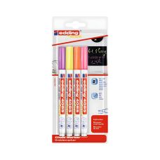 Marker kredowy Edding E-4085, 1-2 mm, blister 4 sztuki mix kolorów