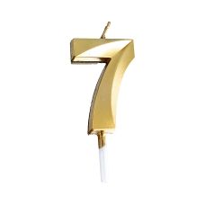 Świeczka urodzinowa cyfra 7 złota 4,8 cm