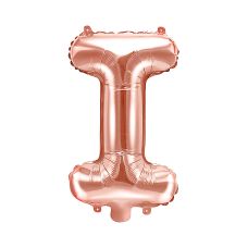 Balon foliowy Litera "I", różowe złoto, 35cm