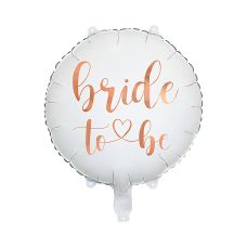 Balon Foliowy Bride to be Biały z Różowozłotym Napisem 45cm