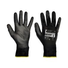 Rękawice montażowe Evolution Black poliestrowe z poliuretanem czarne rozmiar 10