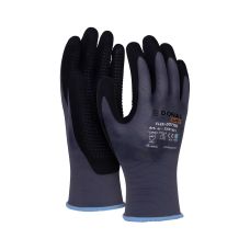 Rękawice ochronne DONAU SAFETY Flex-Dotted kat. II rozmiar 9 szare z nakropieniem