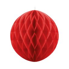 Kula Bibułowa Czerwona Dekoracyjna 30 cm
