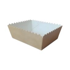 Tacka papierowa głęboka kraft z falbanką 11x9x5 cm opakowanie 50 sztuk