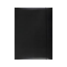 Teczka z gumką OFFICE PRODUCTS karton lakierowany A4 350gsm 3-skrzydkowa czarna