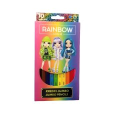 Kredki ołówkowe trójkątne Jumbo Rainbow High 10 kolorów zestaw szkolny