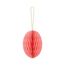 Dekoracja Papierowa Honeycomb Jajko Różowe 12 cm