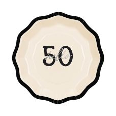 Talerzyki Papierowe "Hello 50" Mix Kolorów 18 cm 6 sztuk