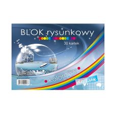 Blok Rysunkowy A4 30 Kartek Kolorowy De Lux 120g