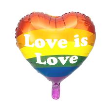 Balon Foliowy Serce Matowe Love is Love 35cm Mix Kolorów
