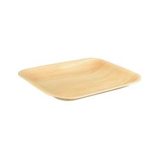 Talerz papierowy z liści palmowych naturalny 18 x 18 x 1,5 cm 6 sztuk