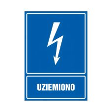 Znak TDC Uziemiono na płycie PCV 105x148 mm nieświecący