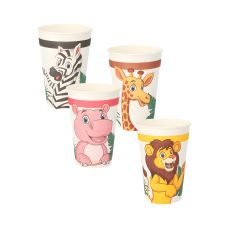 Kubek papierowy Jungle Mix z nadrukiem roślinnym 200 ml śr. 70 mm 10 szt.