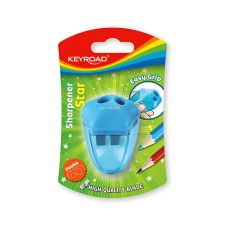 Temperówka KEYROAD Star plastikowa podwójna do ołówków mix kolorów blister