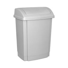 Kosz Na Śmieci Z Pokrywą Office Products, Tworzywo, 15L, Szary