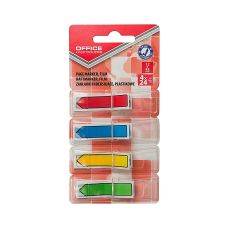 Zakładki indeksujące OFFICE PRODUCTS, PP, strzałka, 12x43mm, 4x24 kart., blister, mix kolorów