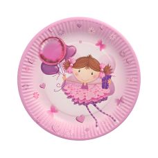Talerz papierowy okrągły z wzorem Little Dancer 23 cm 10 sztuk