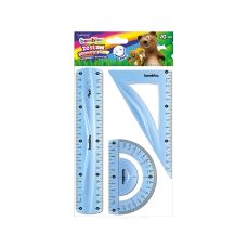 Zestaw geometryczny flexi szkolny 3 elementy 20 cm - artykuły geometryczne dla pierwszoklasisty