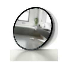 Lustro Okrągłe Loftowe Czarne Matowe 80 cm
