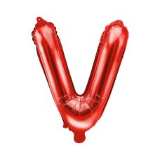 Balon foliowy Litera V, 35 cm, czerwony