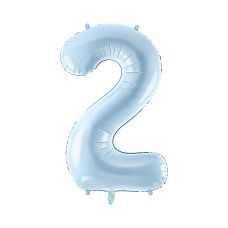 Balon Foliowy Cyfra Dwa Jasnoniebieski Pastelowy 72cm