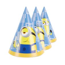 Czapeczki Papierowe Minionki 16 cm, mix wzorów, 6 sztuk