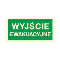 Znak TDC Wyjście ewakuacyjne fluorescencyjny 150x300 mm na płycie PCV 1 mm