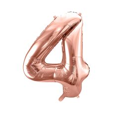 Balon Foliowy Cyfra 4 Różowe Złoto 86 cm