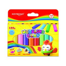 Plastelina KEYROAD, 12 kolorów, 12x15g, zestaw w pudełku, mix kolorów