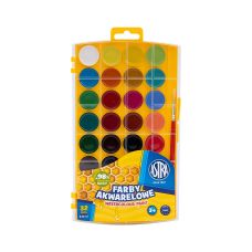 Farby akwarelowe Astra, 32 kolory, pastylki o średnicy 25 mm, zestaw artystyczny